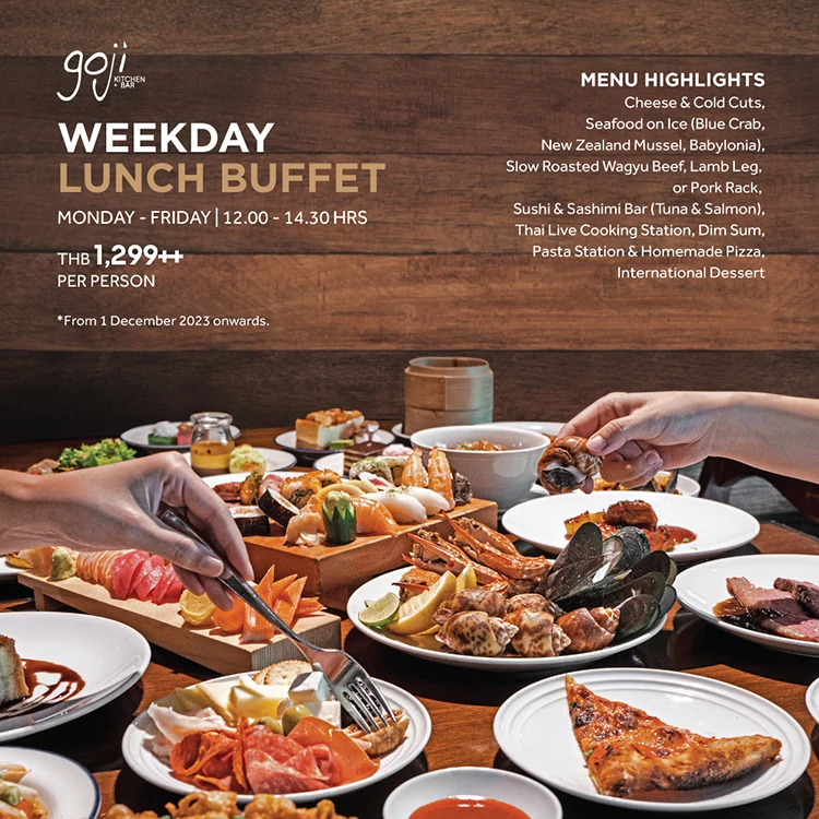 Goji Kitchen+Bar lunch buffet menu